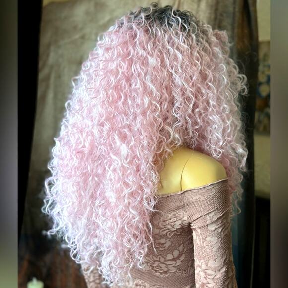 Long Kinky Curly Lace Front Wig - Picture 8 of 9
